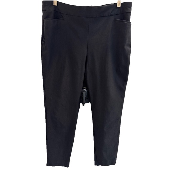 Chico's Pants - Chicos Juliet Ponte Ankle Pants Size 2.5 US 14 Black Pull On Stretch Career EUC